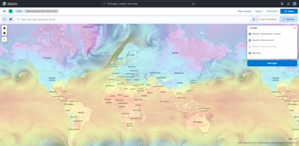 Elastic Map with Weather info